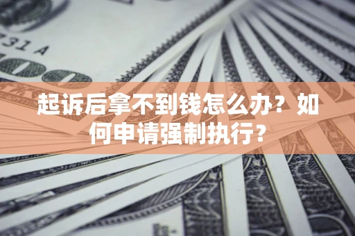 北京起诉后拿不到钱怎么办？如何申请强制执行？